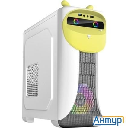 Gamemax Корпус Cute Owl W-y без БП (midi Tower, Atx, Бело-желтый, 1*usb3.0 + 2*usb2.0, 2*120мм)