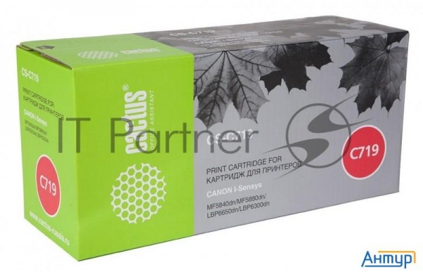 Картридж Cactus Cs-c719 для принтеров Canon I-sensys Mf5840/ Mf5880; Lbp6300/ 6650, черный, 2100стр.