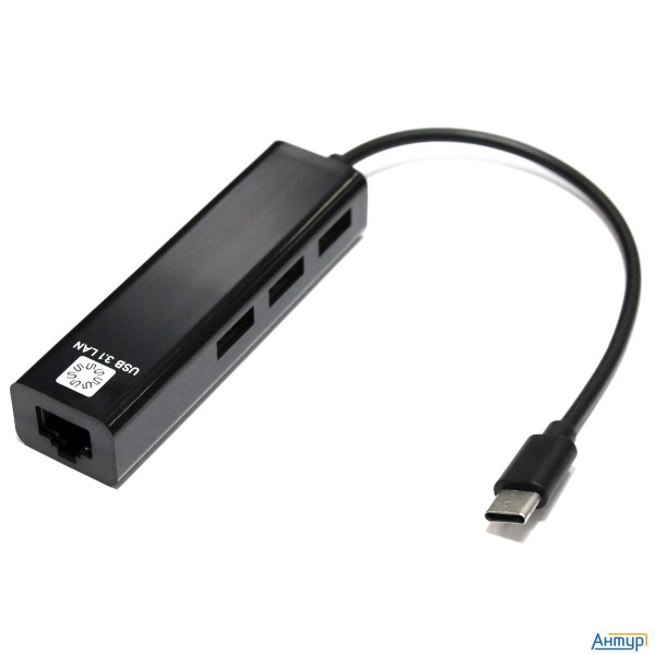 5bites Ua3c-45-09bk Кабель-адаптер  Usb3.1 / 3*usb2.0 / Rj45 100mb / Black
