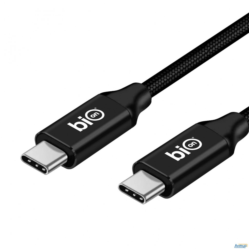 Bion Кабель Usb4 V2.0 (cm/cm), 16k@60hz, 80 Гбит/с, 240w, 5a, медь, 2 м, чёрный (bxp-usb4v2-cmcm-020
