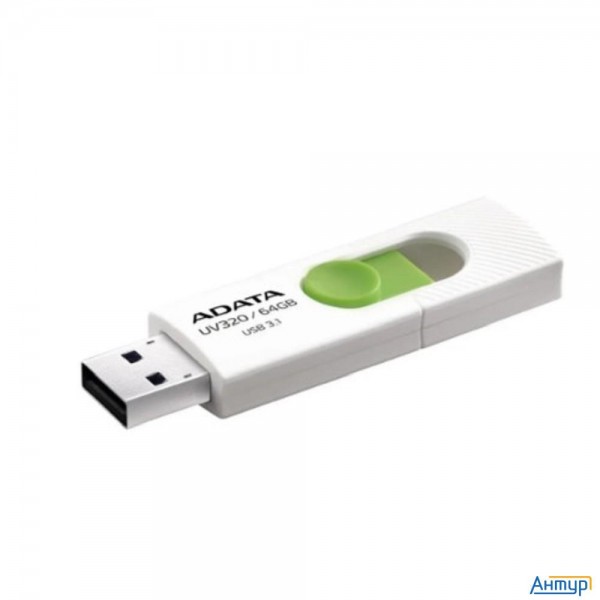 Флеш Диск A-data 64gb <auv320-64g-rwhgn> Uv320, Usb 3.2, белый/зеленый