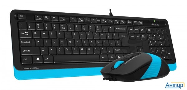 A-4tech Клавиатура + мышь A4 Fstyler F1010 Blue клав:черный/синий мышь:черный/синий Usb[1147546]