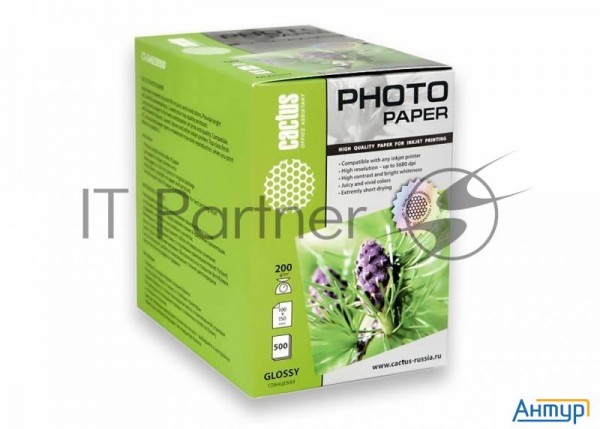 Фотобумага Cactus Cs-ga6200500 глянцевая A6 200 г/м2 500 листов.