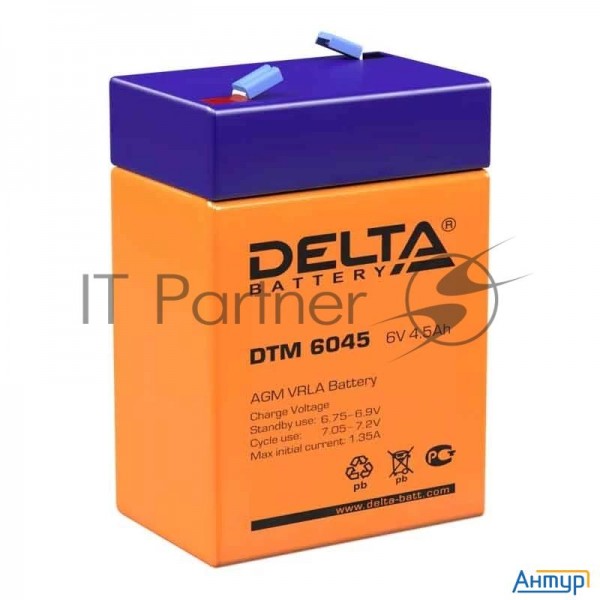 Батарея Delta Dtm 6045 (6v 4.5ah)