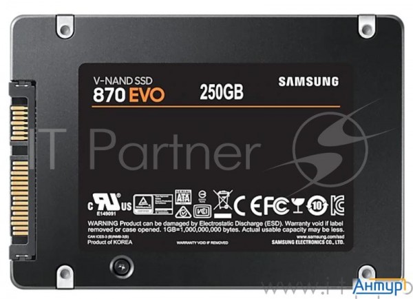 Samsung Ssd 250gb 870 Evo Mz-77e250bw