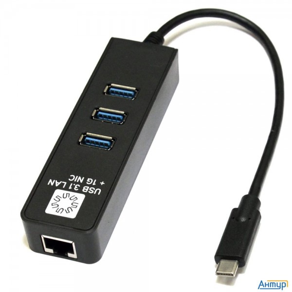 5bites Ua3c-45-10bk Кабель-адаптер  Usb3.1 / 3*usb3.0 / Rj45 1g / Black