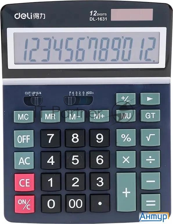 Калькулятор настольный Deli E1631 черный 12-разр.