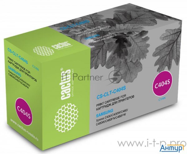 Тонер Картридж Cactus Cs Clt C404s голубой для Samsung Sl C430/c430w/c480/c480w/c480fw  1000стр.