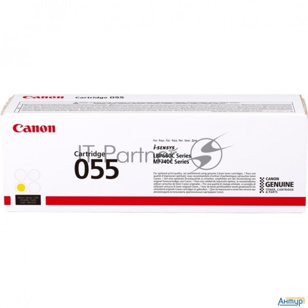Тонер Картридж Canon 055 Y 3013c002 желтый (2100стр.) для Canon Mf746cx/mf744cdw/mf742cdw/lbp664cx/6