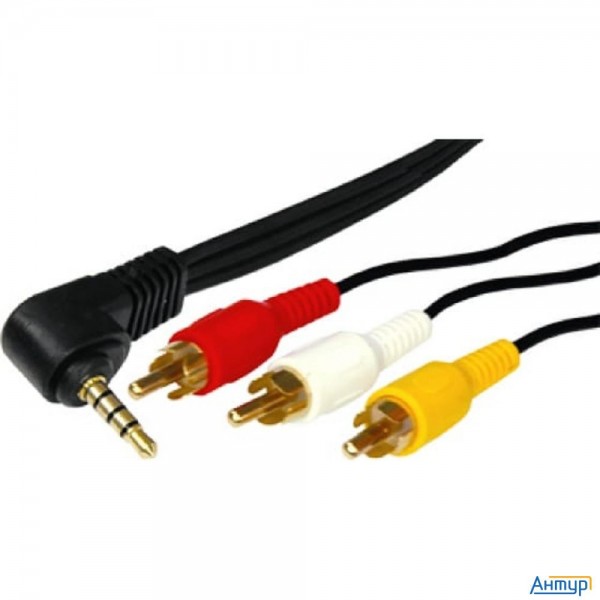 Rexant (17-4412-4) Шнур Стерео 3,5мм 4c - 3 Rca, 1,5м, Gold (пакет Pe)