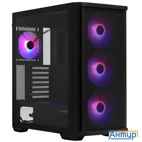 Корпус Zalman Z10 Plus, без БП, боковое окно (закаленное стекло), черный,  Atx