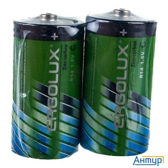 Ergolux R14  Sr2 (r14sr2, батарейка,1.5В)(2 шт. в уп-ке)