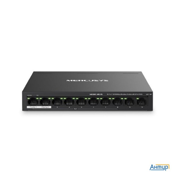 Mercusys Ms110p Настольный коммутатор с 10 портами 10/100 Мбит/с (8 портов Poe+)