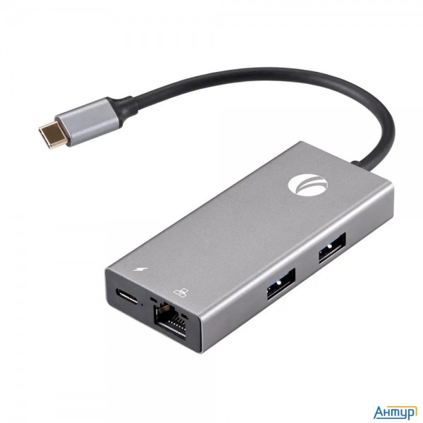 Vcom Cu459 Адаптер Type-cm --> Rj-45+2usb3.0(f) + Pd100 Вт  Alum  Shell Vcom <cu459>