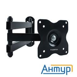 Kromax Dix-15 Black, Кр. стал. наст. для Tv 10"-28", Max 30 кг, 5 ст св., нак. ±15°, пов. 180°, от с
