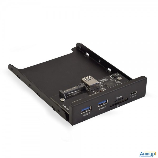 Exegate Ex283578rus Планка Usb на переднюю панель Exegate U3h-621, 3,5", 2*usb3.0+1*typec+1*sd+tf Ca