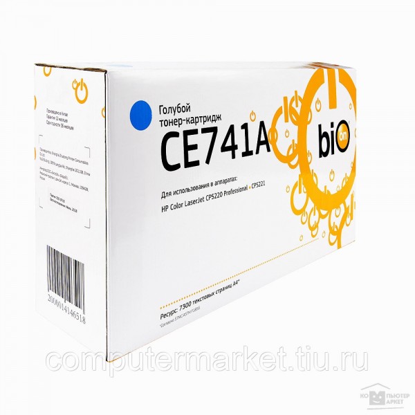 Ce741a Bion Картридж  для Hp Color Laserjet Cp5220 Professional Cp5221 Cyan,7 300 стр