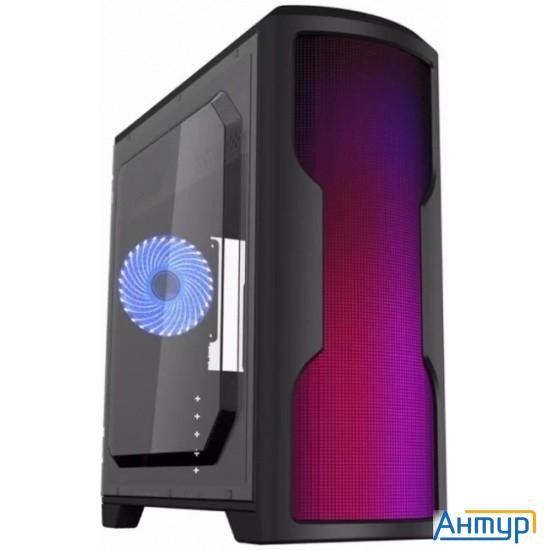 Gamemax G562 Matrix Atx Case, Black, W/o Psu, W/1xusb3.0+2xusb2.0, W/1x12cm 32xleds Blue Led Rear Fa