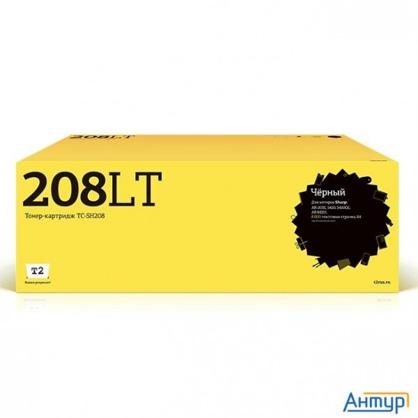 T2 Ar-208t/lt Тонер-картридж Tc-sh208 для Sharp Ar-203e/5420/5420qe/ar-m201, черный, 8000 стр.