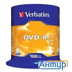 43549 Диски Dvd-r Verbatim 4.7gb 16-х, 100 шт, Cake Box