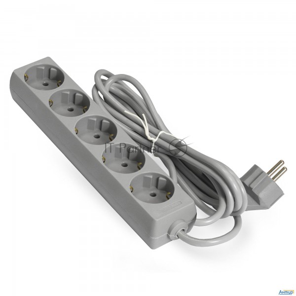 Сетевой фильтр Exegate Ex285826rus  Ece-5-5g (5 евророзетки с заземлением, 5м, серый)