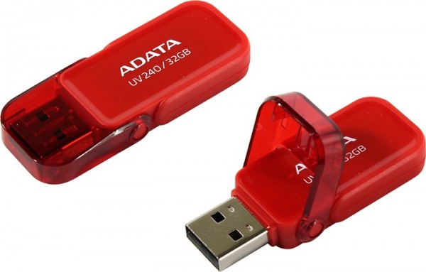 A-data Flash Drive 32gb Uv240, Usb 2.0, Красный Auv240-32g-rrd