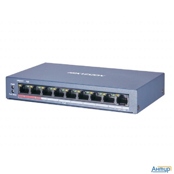 Hikvision Ds-3e0109p-e/m(b)  Коммутатор  9x100mb 8poe+ 58w неуправляемый