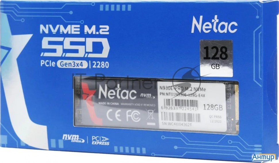 Накопитель Ssd M.2 Netac 128gb N930e Pro Series <nt01n930e-128g-e4x> Retail (pci-e 3.1 X4, Up To 970
