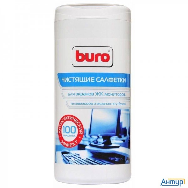 Туба с чистящими салфетками Buro Bu-ascreen для экранов мониторов/плазменных/ЖК телевизоров/ноутбуко