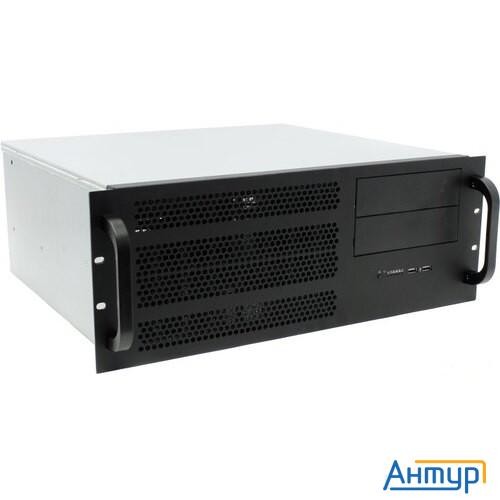 Procase Em439-b-0 черный {4u глубина 390мм, внешн 1x5.25, внутр 4xhdd, Mb 12"x13", без Б/П Ps2}