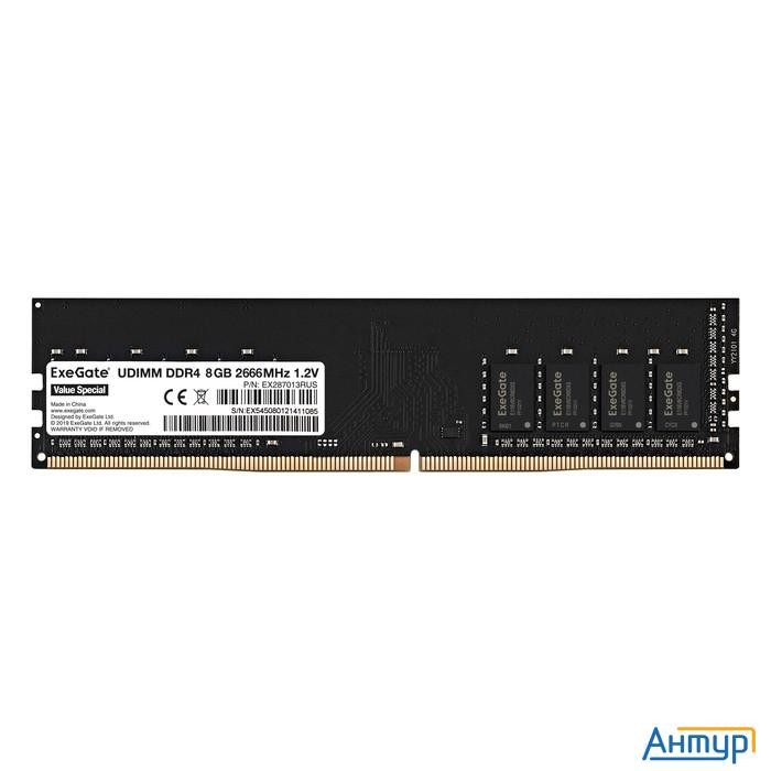 Exegate Ex287013rus Модуль памяти Exegate Value Special Dimm Ddr4 8gb <pc4-21300> 2666mhz