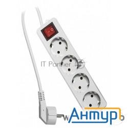 Сетевой фильтр Gembird Удлинитель Гарнизон Elb-g4-w-2, 4 евророзетки с выключателем и заземлением, д