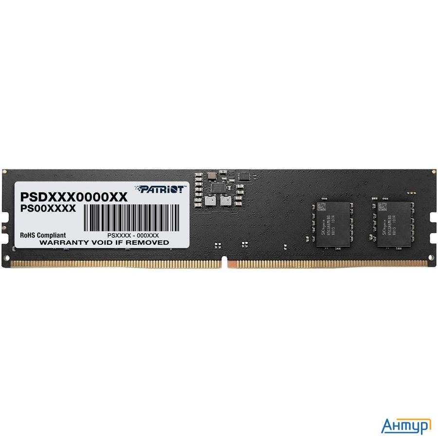 Память Ddr5 8gb 5600mhz Patriot Psd58g560041 Signature Rtl Pc5-44800 Cl46 Dimm Ecc 288-pin 1.1В Sing