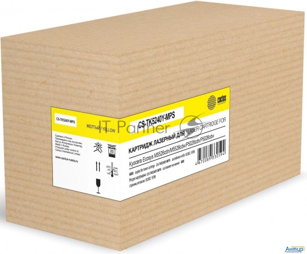 Картридж лазерный Cactus Cs-tk5240y-mps, желтый (6000стр.) для Kyocera Ecosys M5526cdn/m5526cdw/p502