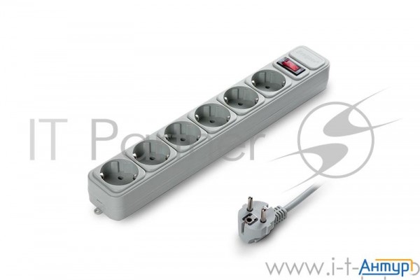 Сетевой фильтр Exegate Ex119388rus Sp 6 1.8g  6 розеток, 1.8м, евровилка, серый