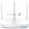 Маршрутизатор Mercusys Mw305r Wi-fi роутер 300 Мбит/с 2,4 ГГц, 1 порт Wan 10/100 Мбит/с + 4 порта La