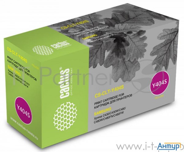 Тонер Картридж Cactus Cs Clt Y404s желтый для Samsung Sl C430/c430w/c480/c480w/c480fw  1000стр.
