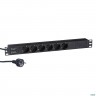Блок розеток горизонтальный Exegate Serverpro Pdu-19h603 Al-6s-eu2.5, 19", 1u, Алюминий, 6 Schuko, к