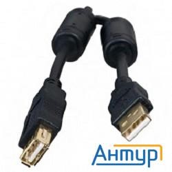 5bites Uc5011-050a Проф. Кабель  Usb2.0, Am/af, зол.разъемы, ферр.кольца, 5м., черный