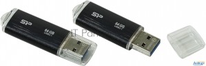 Флеш диск 64gb Usb Drive <usb 3.0> Silicon Power Blaze B02 Black (sp064gbuf3b02v1k)