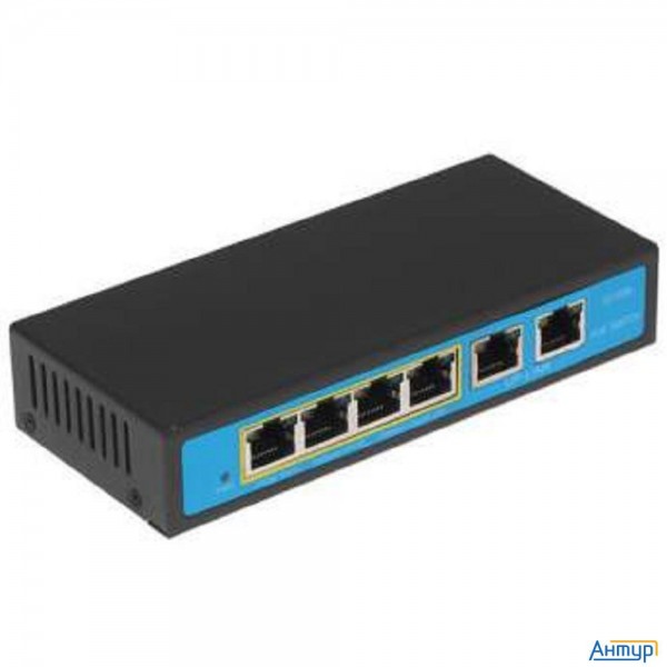 Orient Swp-7504poe/2p, Poe коммутатор 4 порта, 4xpoe 100mbps + 2xuplink 100mbps, Bandwidth 1.2gbps,