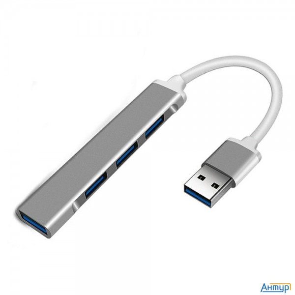 Orient Cu-322, Usb 3.0 (usb 3.1 Gen1)/usb 2.0 Hub 4 порта: 1xusb3.0+3xusb2.0, Usb штекер тип А, алюм