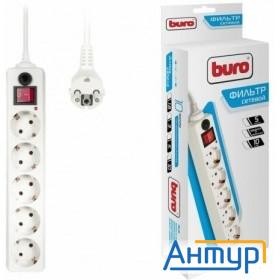 Buro Сетевой фильтр, 5 розеток, 10 метров, (500sh-10-w), белый (коробка) {992302}