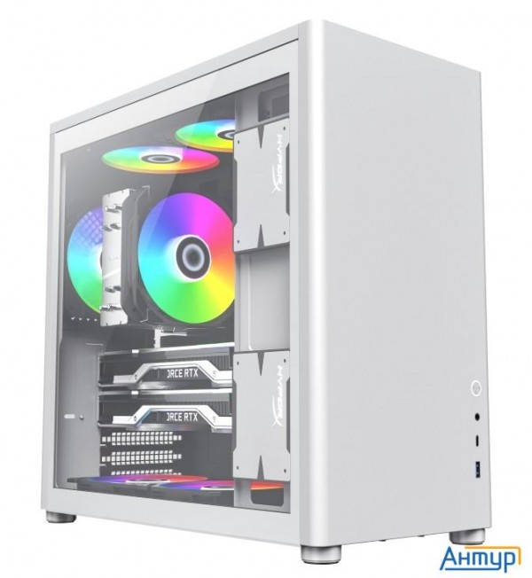 Gamemax Корпус Spark Pro Full White без БП (midi Tower, Atx, Белый., Usb3.0+type C, Зак. стекло)
