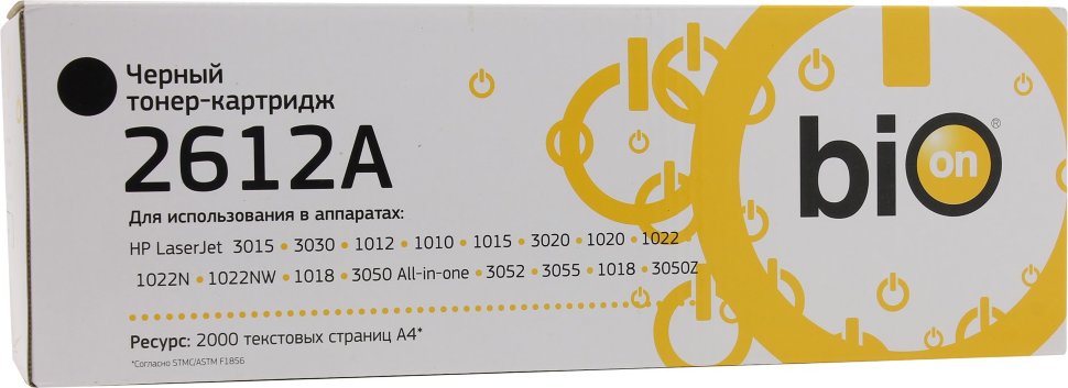 Bion Q2612a Картридж для Hp Laser Jet 1010/1012/1015/3015/3020/3030/1319/3050/3052/3055 (2000 стр) Bion Q2612a Картридж для Hp Laser Jet 1010/1012/1015/3015/3020/3030/1319/3050/3052/3055 (2000 стр)