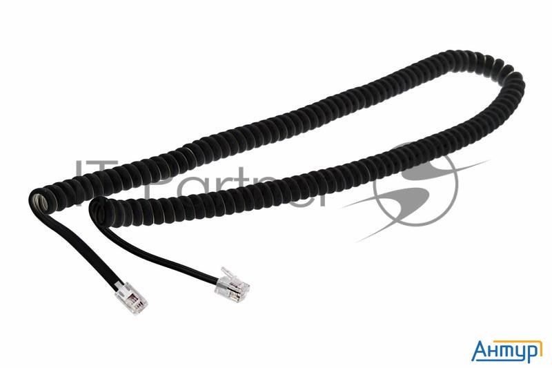 Телефонный шнур, витой трубочный Rj-10(4p-4c), длина 7 метров, черный Rexant