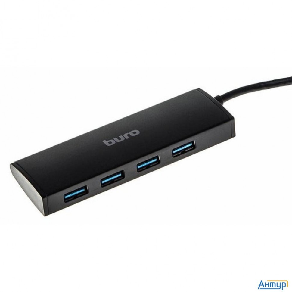 Хаб (разветвитель) Buro Bu-hub4-0.5-u3.0, черный