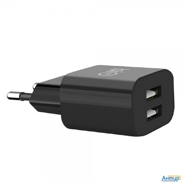 Bion Сетевое Зарядное Устройство, 2*usb-a, 10 Вт, черный [bxp-adp-2a-10b]