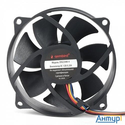 Gembird Вентилятор для корпуса 90x90x25, гидродинамический, 4 Pin, провод 30 см (d9025hm-4)