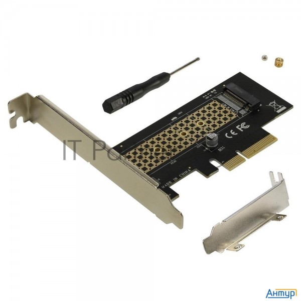 Переходник Orient C300e Pci-e 4x->m.2 M-key Nvme Ssd, тип 2230/2242/2260/2280, планки крепления в ко